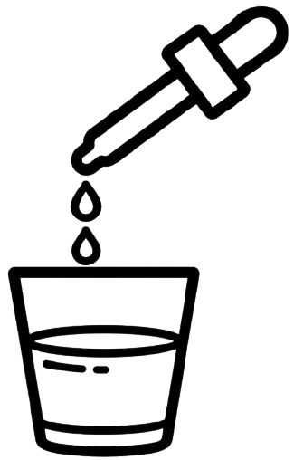 10–15 drops diluted in water